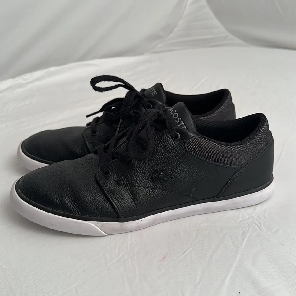 Lacoste Minzah black leather low top sneakers